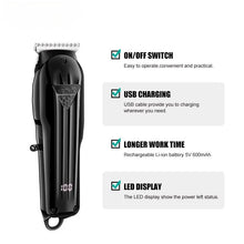 Load image into Gallery viewer, Hair Trimmer Professional Hair Clipper Electric T-Blade Hair Cutting Machine 0mm LED Display Barber Trimmer for Men