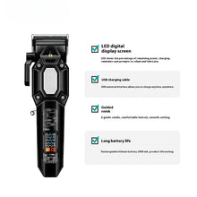 Load image into Gallery viewer, Electric Hair Clipper Transparent Body Hair Trimmer LED Intelligent Digital Display Electric Push Shear Powerful
