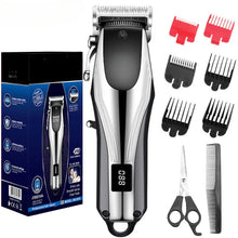 Load image into Gallery viewer, Professional Cordless Hair Clipper Rechargeable Men Hair Trimmer Adjustable Cutting Lever Barber Shop LCD Display