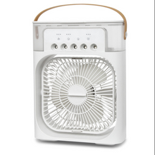 Load image into Gallery viewer, 6 Inch Air Conditioner Cooling Fan With 3 Speeds 5 Sprays 7 Color Lights Portable Fan Air Cooler Humidifier