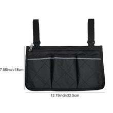 Load image into Gallery viewer, Cycling Walker Bag Rollator Organizer Pockets Wheelchair Scooter Stroller Side Bag for Sundries Wallet Snacks Storage Use