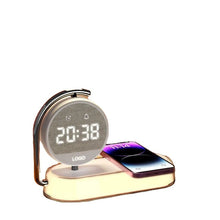 Load image into Gallery viewer, Multifunction Wireless Charger Pad Stand Clock LED Desk Table Lamp Night Light 15W Fast Charging Station Dock for iPhone Samsung