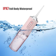 Load image into Gallery viewer, 300ML Portable Oral Irrigator Dental Water Flosser Water Jet Toothpick Waterproof 3 Modes USB Rechargeable Teeth Cleaner