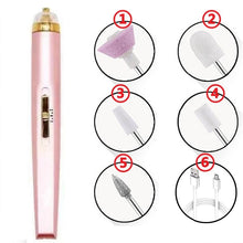 Load image into Gallery viewer, USB Professional Electric Pen-Shape Nail Grinder Machine LED Nail Art Drill Set File Nail Pedicure Drill Nails Apparatus