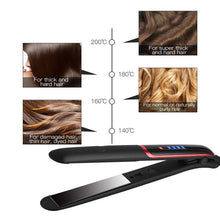 Load image into Gallery viewer, Ceramic Hair Straightener Electric Hair Curler Flat Iron LED Display Straighting Iron Temperature Control Curling Styler