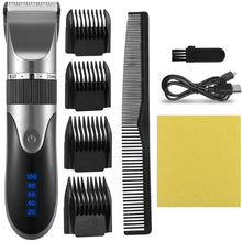 Load image into Gallery viewer, Professional Hair Clipper Men Barber Rechargeable Beard Trimmer Ceramic Blade Hair Cutting Machine Low Noise Haircut Adults Kids