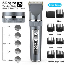 Load image into Gallery viewer, Full Body Washable Electric Hair Clipper Ceramic Professional Fine Adjustable Hair Trimmer Low Noise Hair Cutting Machine Razor