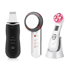 Load image into Gallery viewer, Ultrasonic Skin Scrubber Facial Cleaning Peeling Shovel Lifting Machine + 3 In 1 EMS Infrared Body Slimming Massager + Mesotherapy Electroporation RF Radio Frequency LED Photon Skin Care Beauty Device