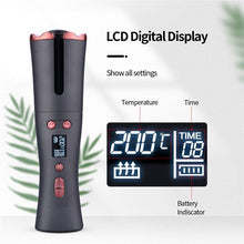 Load image into Gallery viewer, Wireless Auto Curling Irons Portable Automatic Rotating Hair Curler Styling Tools LED Display Wave Tongs Iron Curling