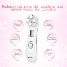 Load image into Gallery viewer, Multifunctional EMS Electroporation Professional Beauty Instrument RF Radio Facial Skin Care Frequency Beauty Massager Device (White)