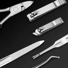 Load image into Gallery viewer, 6Pcs/lot Manicure Set Pedicure Sets Nail Clipper Stainless Steel Professional Nail Cutter Tools with Travel Case Kit