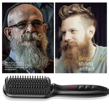 Load image into Gallery viewer, Pro Hair Straightener Hot Comb LCD Heating Electric Male Brush Straighten Hair Style Anti Static Ceramic Ionic Hair Brush For Men