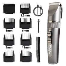 Load image into Gallery viewer, Full Body Washable Electric Hair Clipper Ceramic Professional Fine Adjustable Hair Trimmer Low Noise Hair Cutting Machine Razor