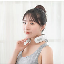 Load image into Gallery viewer, Smart Electric Neck Back Pulse Massager 4 Heads Floating Heating Kneading TENS Pain Relief Relaxation English Voice Massager