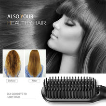 Load image into Gallery viewer, Pro Hair Straightener Hot Comb LCD Heating Electric Male Brush Straighten Hair Style Anti Static Ceramic Ionic Hair Brush For Men