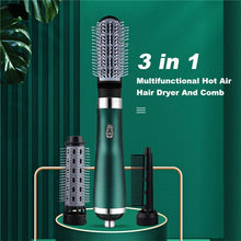 Load image into Gallery viewer, 3 In 1 Electric Hair Dryer Negative Ions Rotating Salon Brush Hair Straightener Curler Comb Roller Hairstyling Blow Dryer