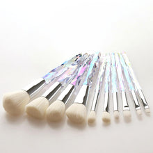 Load image into Gallery viewer, 10pcs Transparent Crystal Diamond Makeup Brushes Set Colorful Diamond Blush Foundation Eyeshadow Brush Beauty Tool Kit