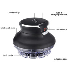 Load image into Gallery viewer, Automatic Hair Trimmer 360 Rotating Hair Clipper LED Display Portable Shaved Head Artifact UFO Flying Saucer Cutter Head