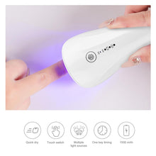 Load image into Gallery viewer, 2 In 1 Mini Nail Eyelash Dryer 3 UV LED Lamp Timer Auto Sensor For Drying Gel Polish Rechargeable Quick-drying Nail Art Lamp