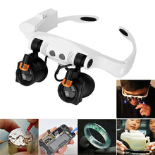 Load image into Gallery viewer, Magnifier Glass Adjustable Double Light Loupe Microscopes Jewelery Precision Parts Watch Repair Illumination Magnifying Glasses