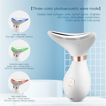 Load image into Gallery viewer, Electric Neck Massager LED Photo Neck Wrinkles Removal Lifting Beauty Device Portable Warm Massage Micro Current Machine (White)