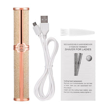 Load image into Gallery viewer, Portable Electric Eyebrow Trimmer Women Eye Brow Hair Remover Epilator USB Rechargeable Face Lips Shaver Lipstick Shape Haircut