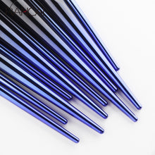 Load image into Gallery viewer, 10 Pcs Makeup Brushes Navy Blue Premium Synthetic Hair Foundation Blending Brush Tool Powder Eyeshadow Cosmetic Set Case