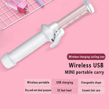 Load image into Gallery viewer, Wireless USB Hair Curler Fast Heating Curling Iron Mini Ceramic Hair Curler Curling Irons with Fast Chargerable Cord
