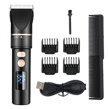 Load image into Gallery viewer, Portable Electric Hair Clipper Rechargeable Trimmer Titanium Ceramic Blade Salon Men Hair Cutting Barber Machine LCD Display