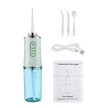 Load image into Gallery viewer, 240ML Oral Irrigator Portable Water Flosser Cleaning USB Rechargeable Dental Teeth Cleaner Water Jet Floss 4 Nozzles