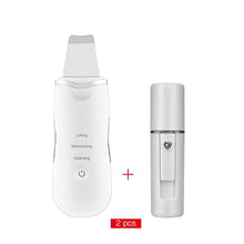 Load image into Gallery viewer, Ultrasonic Skin Scrubber Facial Cleaning Peeling Shovel Lifting Machine + Spa Nano Face Sprayer Steamer