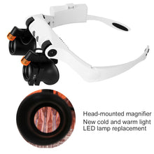 Load image into Gallery viewer, Magnifier Glass Adjustable Double Light Loupe Microscopes Jewelery Precision Parts Watch Repair Illumination Magnifying Glasses