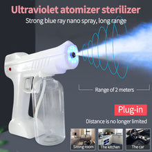 Load image into Gallery viewer, Electric Cordless Fogger 800ml Sprayer UV Atomization Disinfector Blue Light Nano Sprayer Gun For Home Office Hospital School