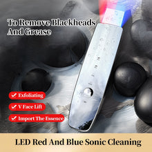 Load image into Gallery viewer, EMS Ultrasonic Skin Scrubber Face Spatula LED Red Blue Photon Massager Facial Shovel Deep Cleansing Anti-wrinkle Lifting Tool