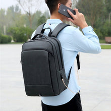 Load image into Gallery viewer, Backpack For Man Business Waterproof Waxy Glue Rucksack Multifunctional USB Charging Ruaban Black Bag For Laptop 15.6 Inch