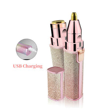 Load image into Gallery viewer, 2 In 1 Electric Eyebrow Epilator Mini USB Rechargeable Face Lips Hair Removal Body Bikini Shavers for Women Lipstick Trimmer