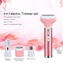 Load image into Gallery viewer, 4 In 1 Epilator Female Eyebrow Trimmer Women Shaver Hair Removal Razor Face Depilador Lady Bikini Depilatory Shaving Machine (4 in 1 Kit)