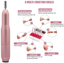 Load image into Gallery viewer, USB Electric Nail File Nail Sander Professional Nails Manicure Machine Manicure Pedicure Kit for Salon and Home Nail Art Tools