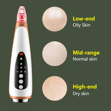 Load image into Gallery viewer, Electric Blackhead Remover Black Head Vacuum Pore Cleaner Heating Vacuum Suction Diamond T Zone Pimple Removal Beauty Device