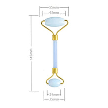Load image into Gallery viewer, Nature Jade Facial Massage Roller Jade Gouache Stone Face Lifting Tool Set Face Guasha Scraper Anti Wrinkle Body Massager