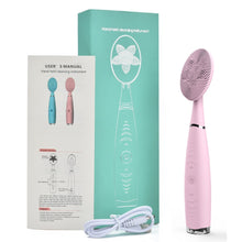 Load image into Gallery viewer, Ultrasonic Facial Cleansing Rechargeable Vibration Face Cleaning Brush Face Washing Pore Clean Massager Skin Care Tool