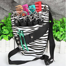 Load image into Gallery viewer, PU Leather Rivet Hair Scissor Bag Clips Bag Hairdressing Barber Scissor Holster Pouch Holder Case with Waist Shoulder Belt