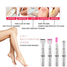 Load image into Gallery viewer, 4 in 1 Multi-function Electric Epilator Lady Shaver Eyebrow Private Painless Hair Removal USB Recharge Shaving Machine