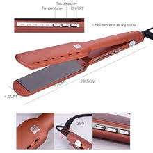 Load image into Gallery viewer, Professional Hair Flat Iron Temperature Adjustable Hair Straightener Titanium Alloy Heating Plate Hair Styling Tool