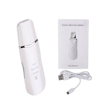 Load image into Gallery viewer, Ultrasonic Ion Deep Clean Skin Scrubber Pore Cleaner Exfoliating Blackhead Remover USB Rechargeable Face Lift Peeling Shovel
