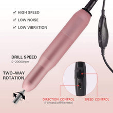 Load image into Gallery viewer, USB Electric Nail File Nail Sander Professional Nails Manicure Machine Manicure Pedicure Kit for Salon and Home Nail Art Tools
