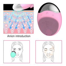 Load image into Gallery viewer, Electric Face Cleaner Sonic Silicond Facial Cleansing Brush Electric Ultrasonic Vibrating Face Massager Mini Pore Deep Cleaning