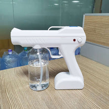 Load image into Gallery viewer, Electric Cordless Fogger 800ml Sprayer UV Atomization Disinfector Blue Light Nano Sprayer Gun For Home Office Hospital School