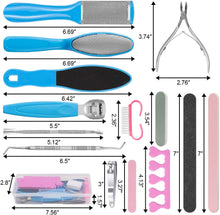 Load image into Gallery viewer, 20 in 1 Foot Files Professional Pedicure Tools Set Foot Callus Remover Foot Scrubber Dead Skin Remover Pedicure Kits for Women