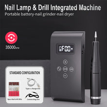 Load image into Gallery viewer, New Rechargeable Electric Cordless Nail Drill Machine 35,000 RPM & UV Gel Nail Dryer Lamp Salon Expert Nail Art Manicure Tools